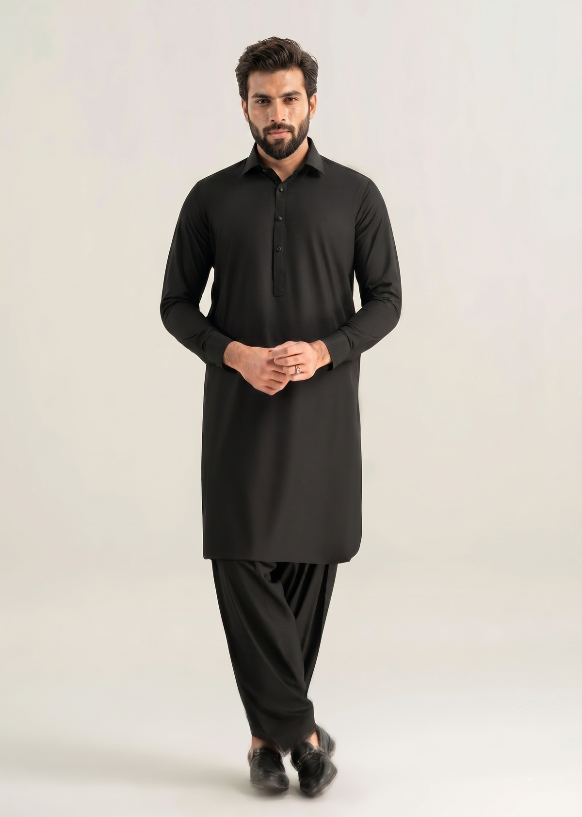 Muskan- Black Kameez Shalwar Shirt Collar