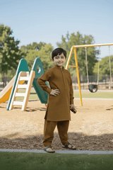 Rain Bow- Boy Brown Kameez Shalwar