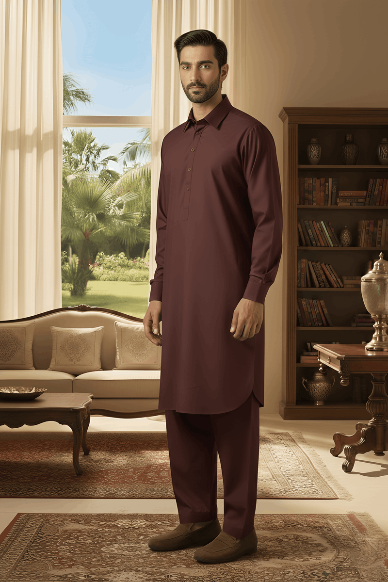 Sunflower-Mahroon Kameez Shalwar