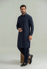 Muskan- Navy Kameez Shalwar Shirt Collar