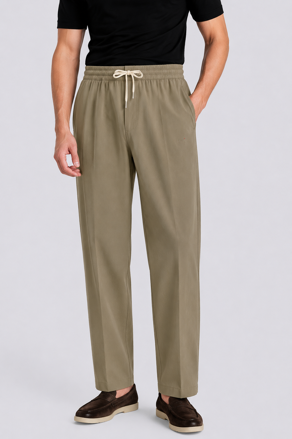 RELAXED FIT STRAIGHT TROUSERS
