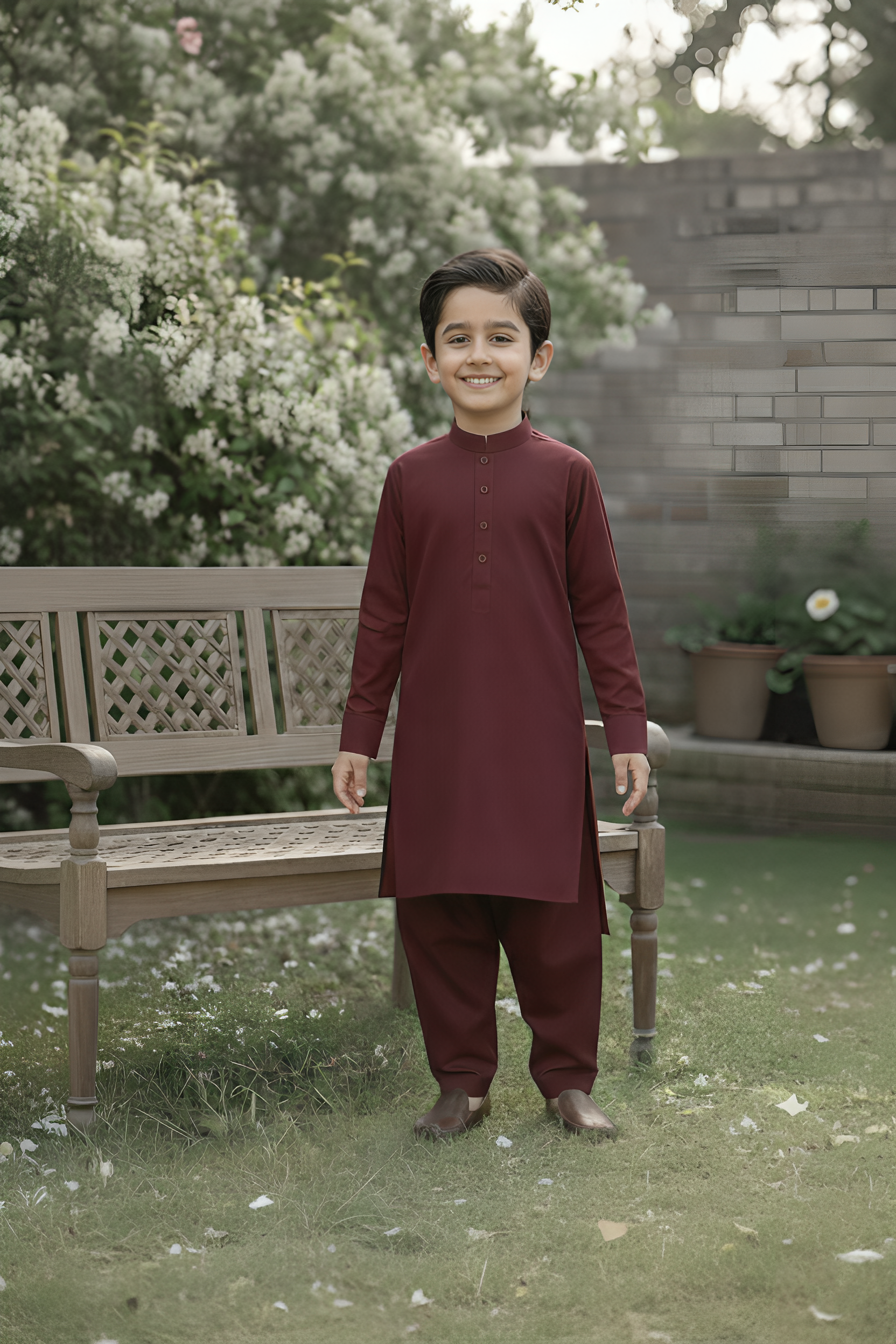 Sugarcan- Boy Dark Maroon Kameez Shalwar
