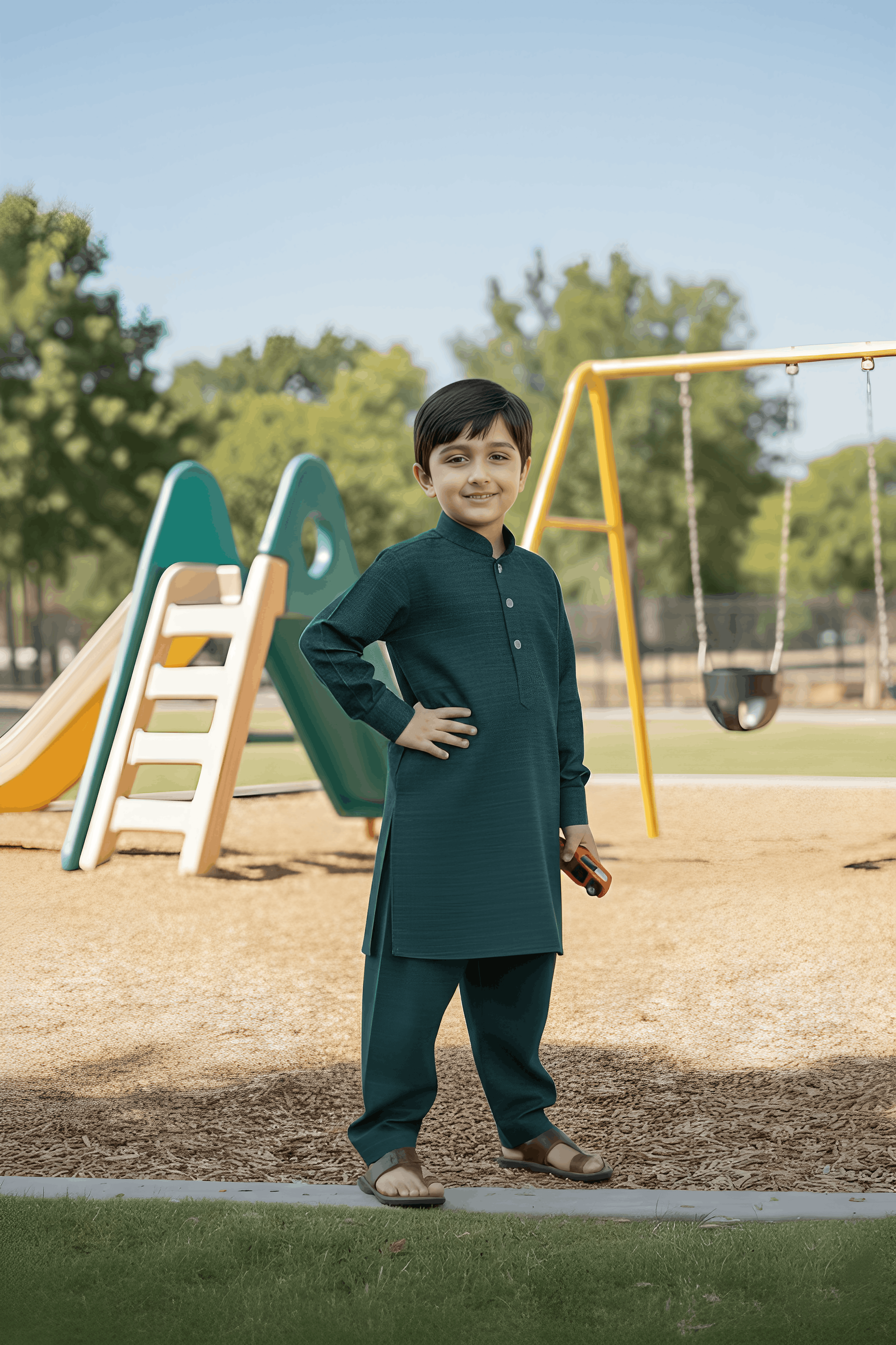 Rain Bow- Boy Teal Kameez Shalwar
