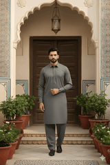 Dream Style- Ash Grey Kameez Shalwar
