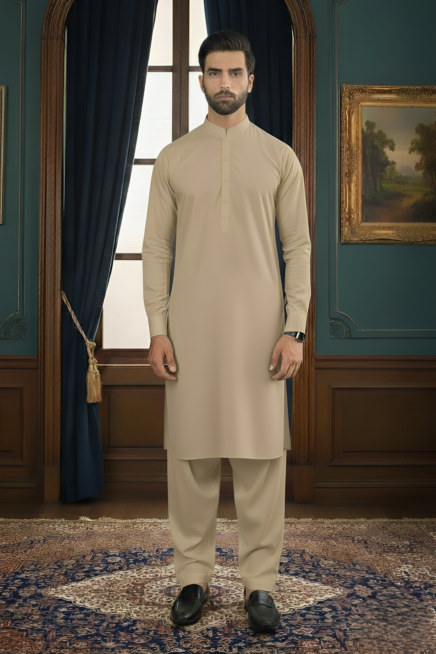 Inspiration-Khaki Kameez Shalwar