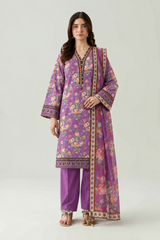 Floral Printed Khaddar 3PC Stitched Suit