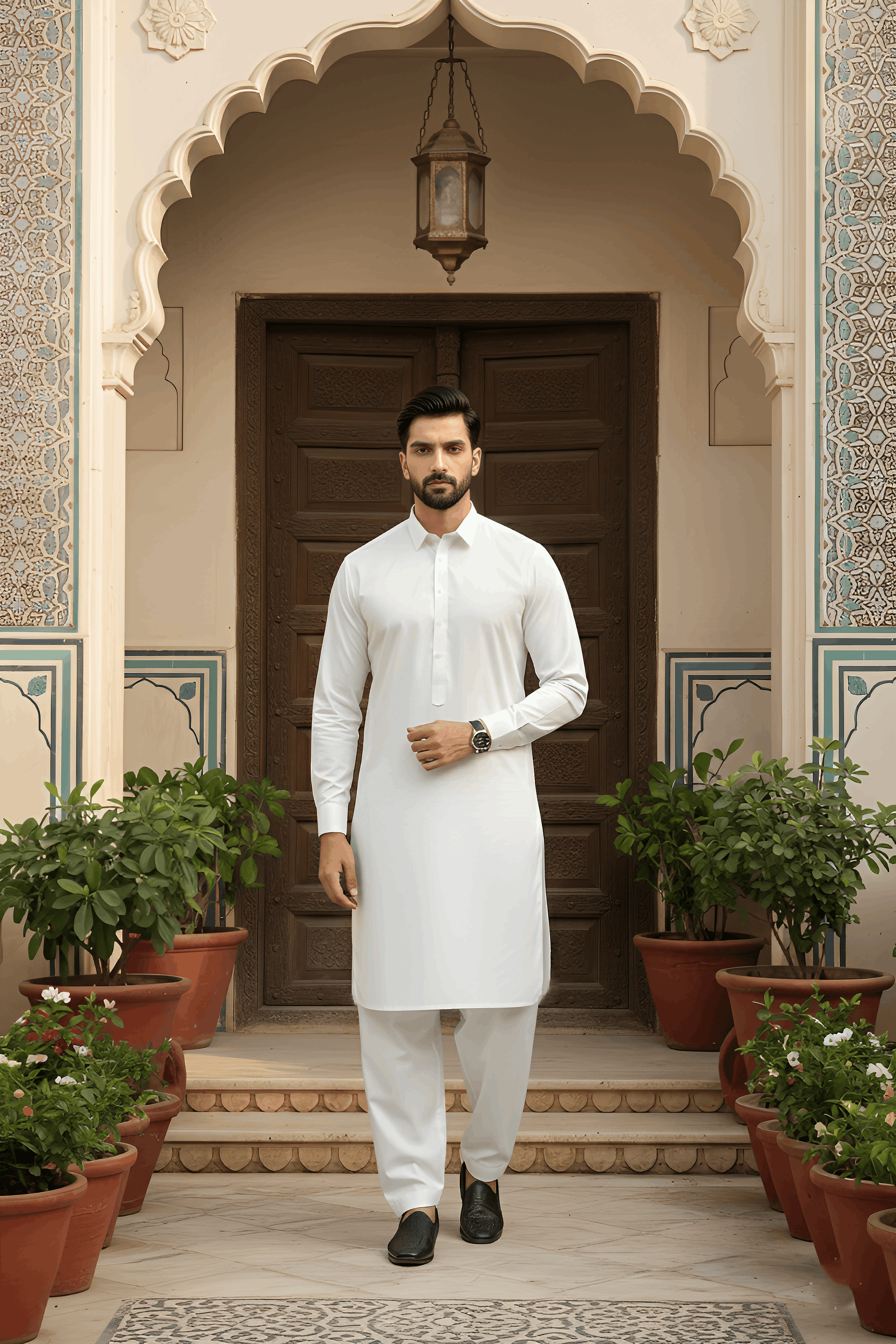 Dream Style- White Kameez Shalwar