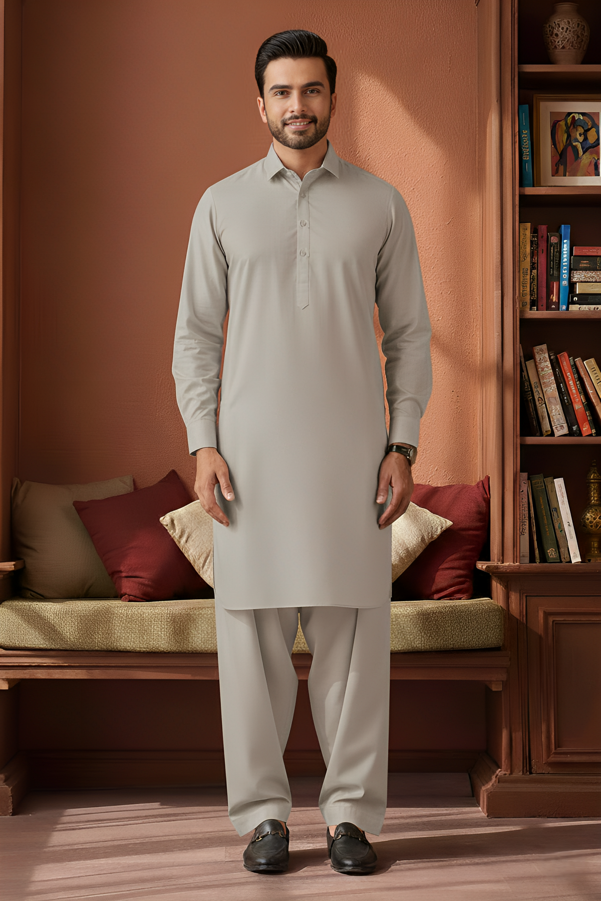 Refersh-Ash Grey Kameez Shalwar