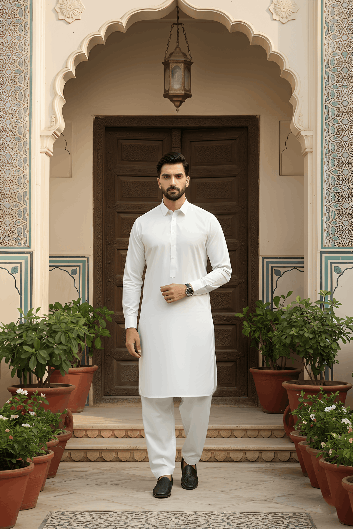 Dream Style- White Kameez Shalwar