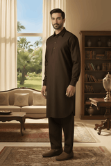 Sunflower-Chocalate Kameez Shalwar