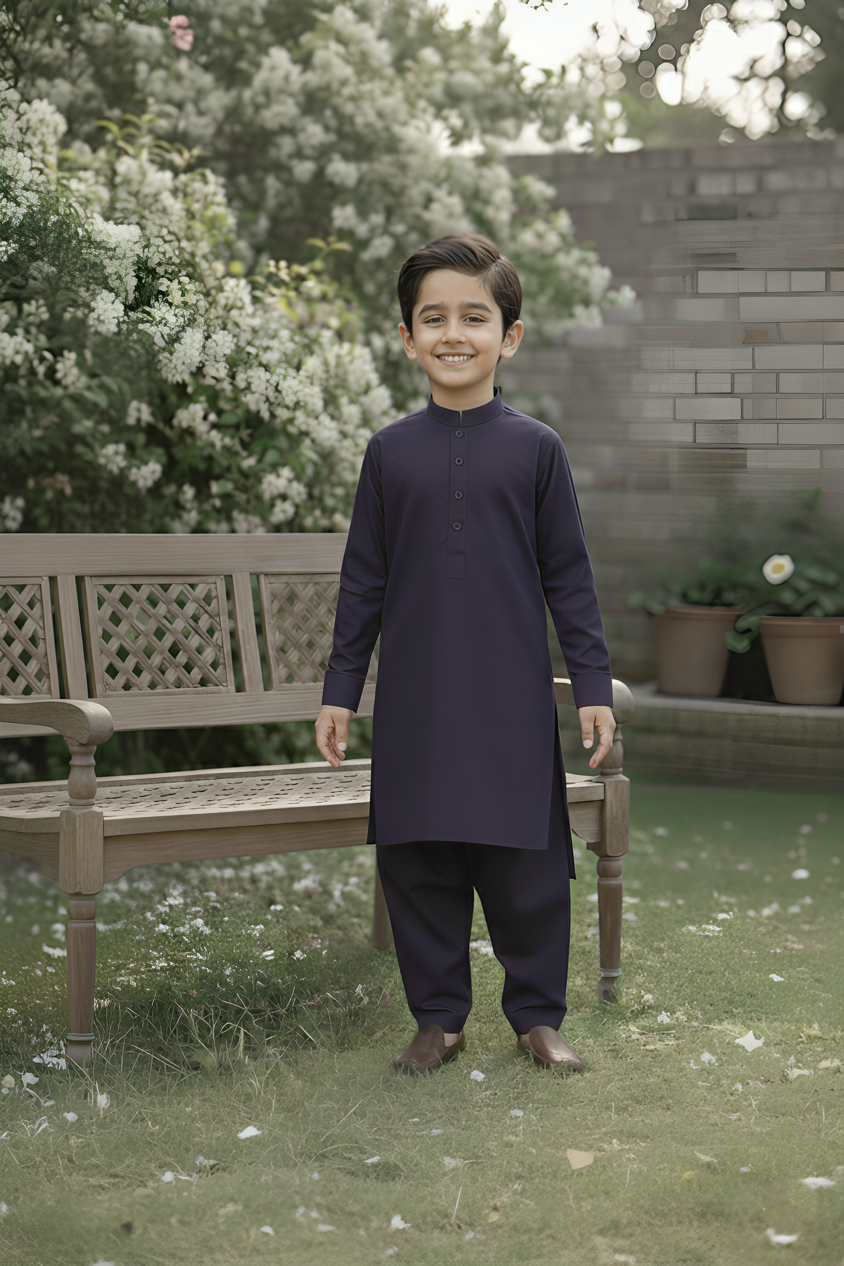 Sugarcan- Boy Dark Blue Kameez Shalwar