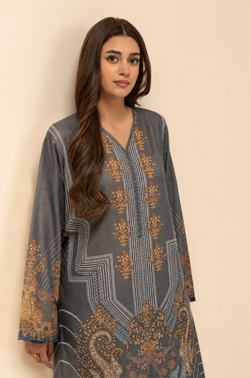 Basic Printed Lawn 3-Pieces Stitched