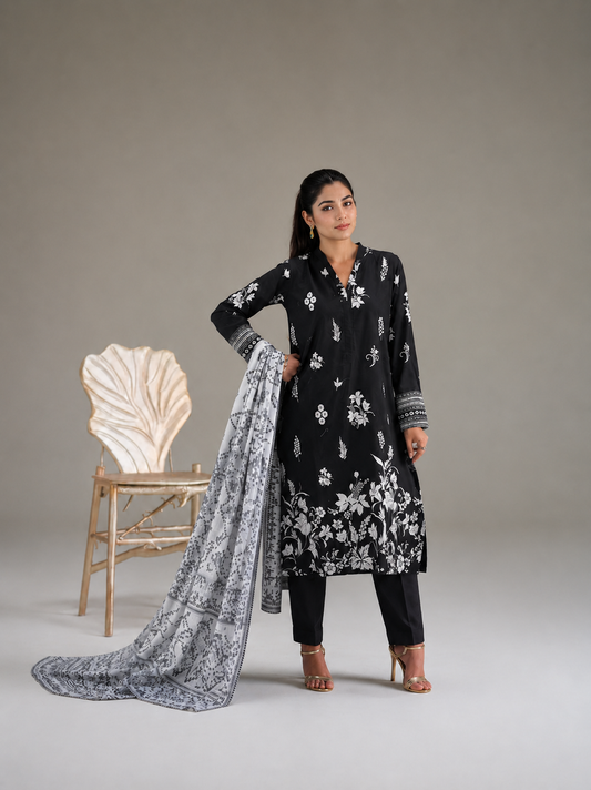 Basic Printed Lawn 3-Pieces Stitched
