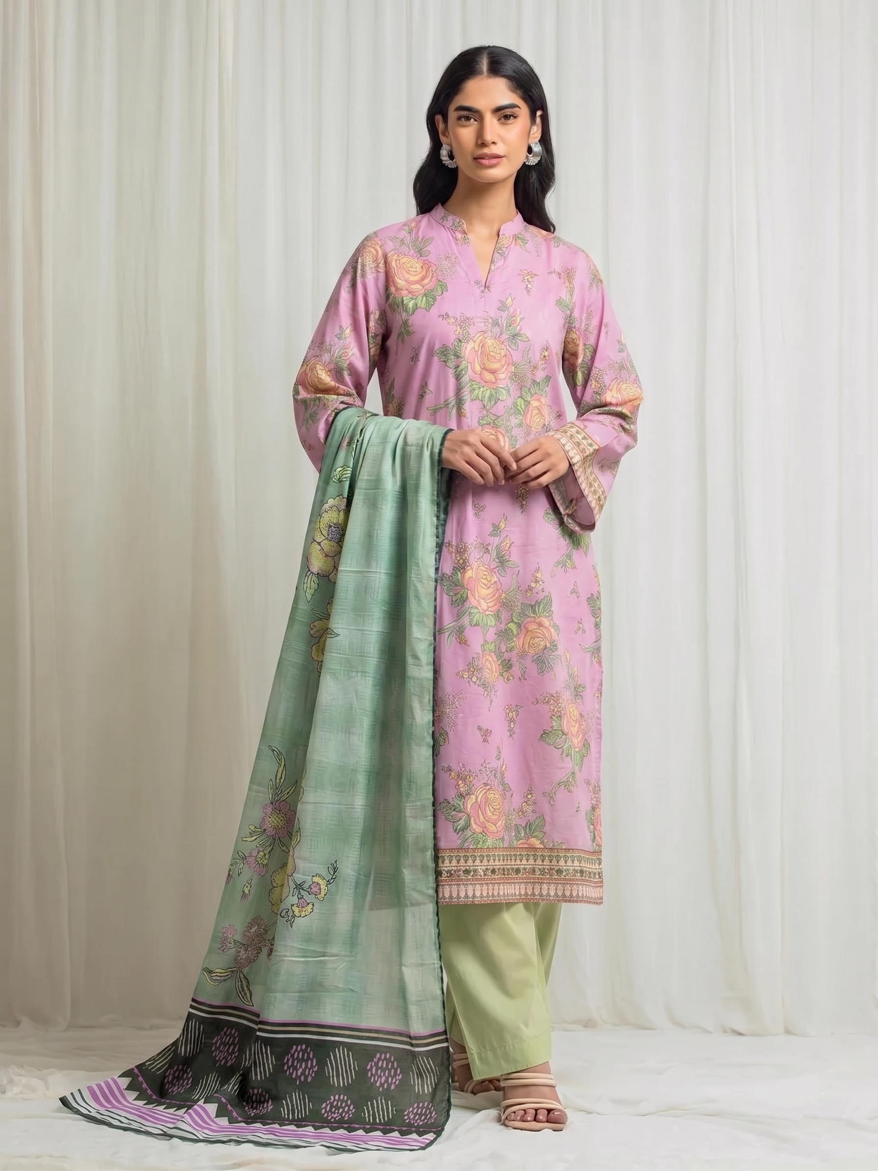 Basic Printed Lawn 3-Pieces Stitched