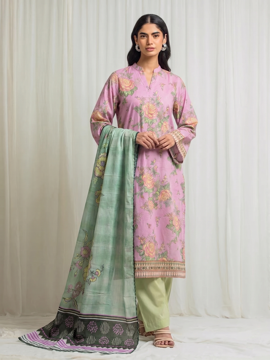 Basic Printed Lawn 3-Pieces Stitched