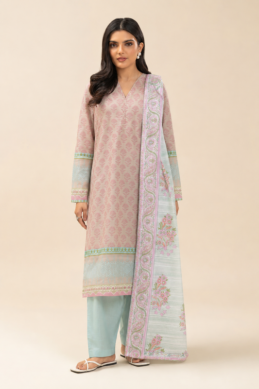 Basic Printed Lawn 3-Pieces Stitched