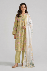 Basic Printed Lawn 3-Pieces Stitched