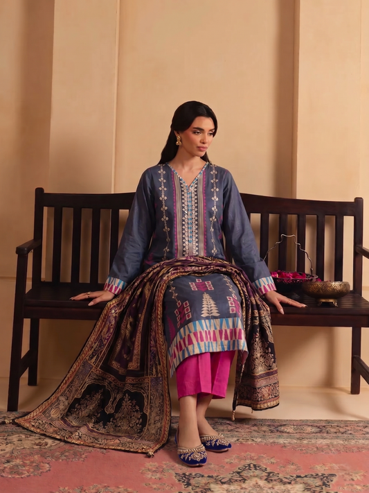 Basic Printed Lawn 3-Pieces Stitched