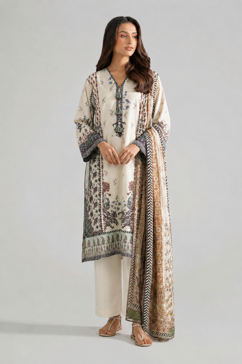 Basic Printed Lawn 3-Pieces Stitched