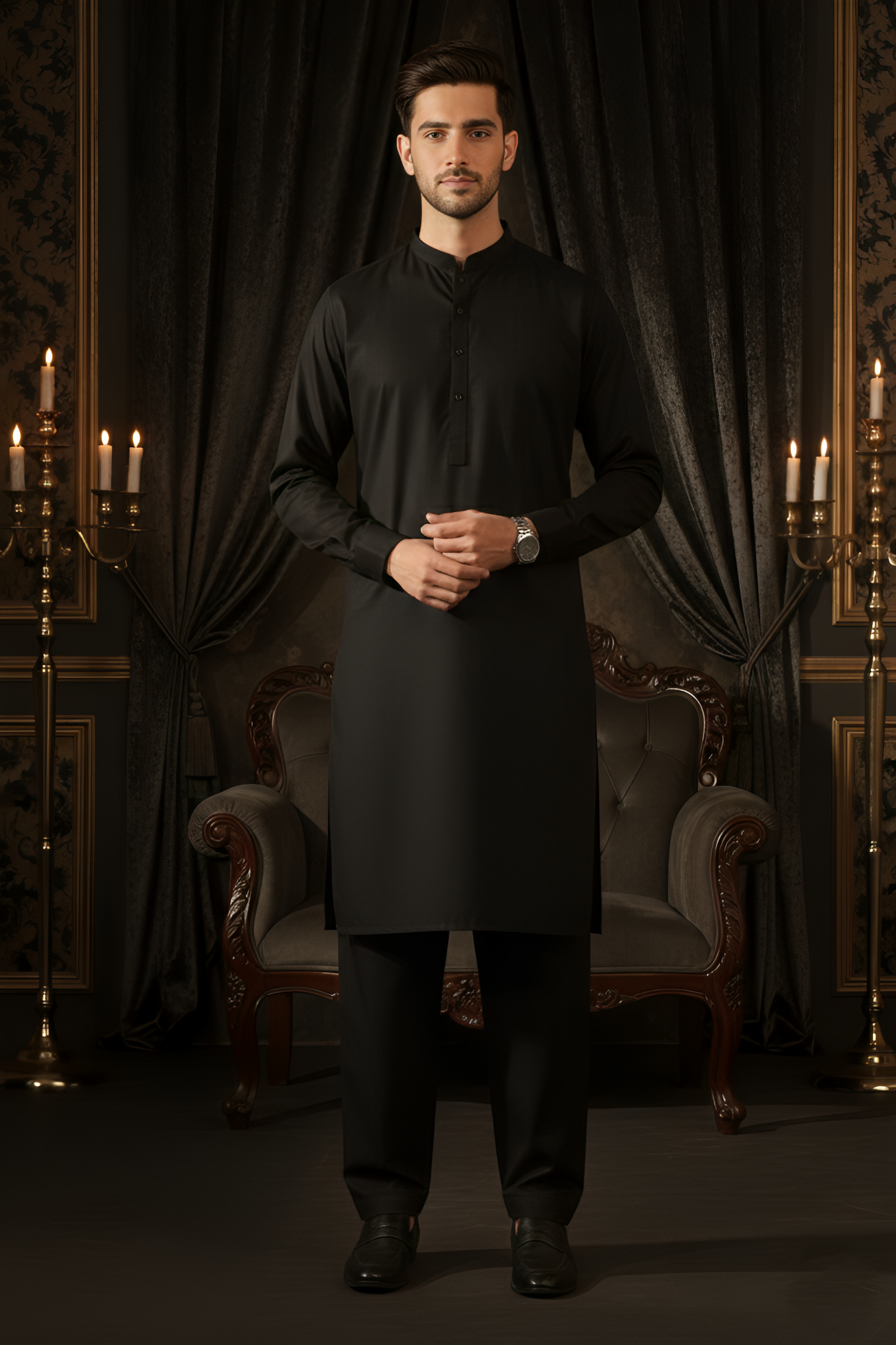China Boski- Black Kameez Shalwar