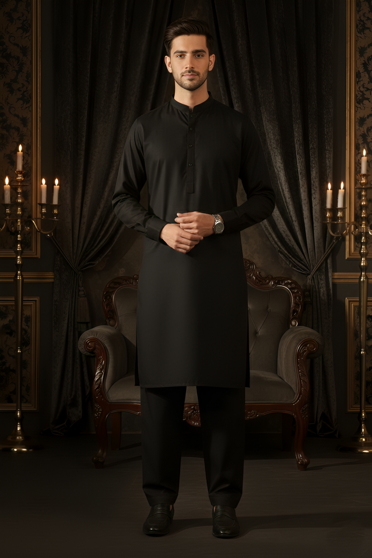 China Boski- Black Kameez Shalwar