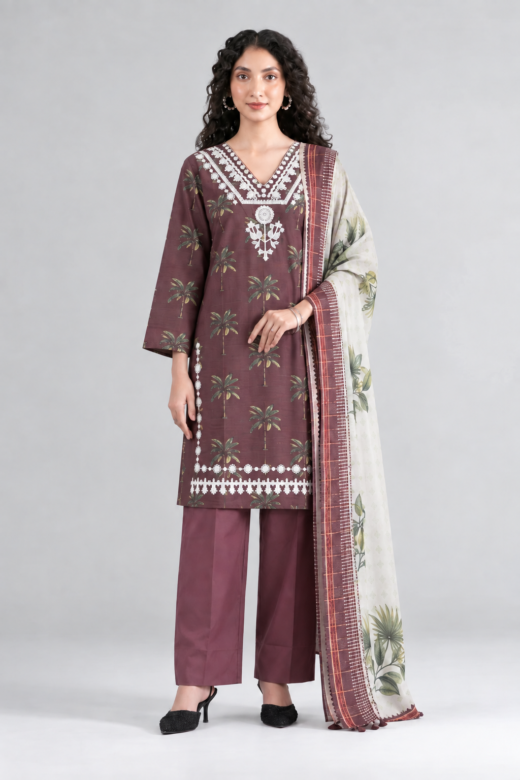 Embroidered Khaddar 3PC Stitched Suit