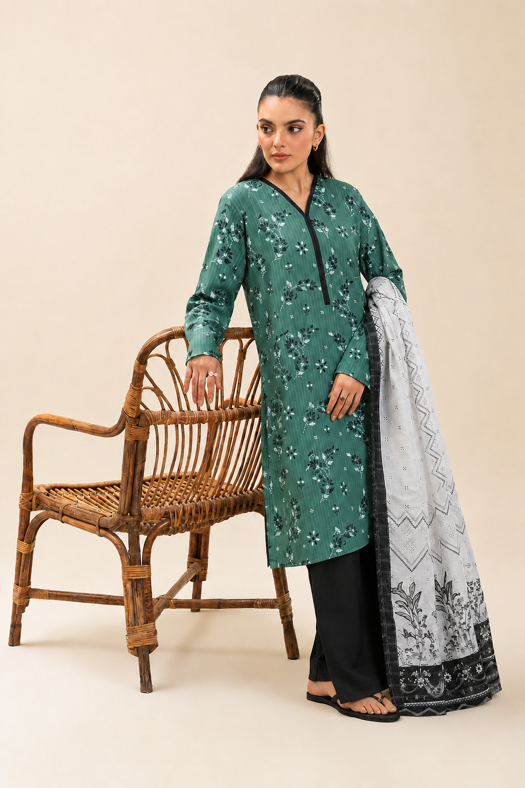Basic Printed Lawn 3-Pieces Stitched