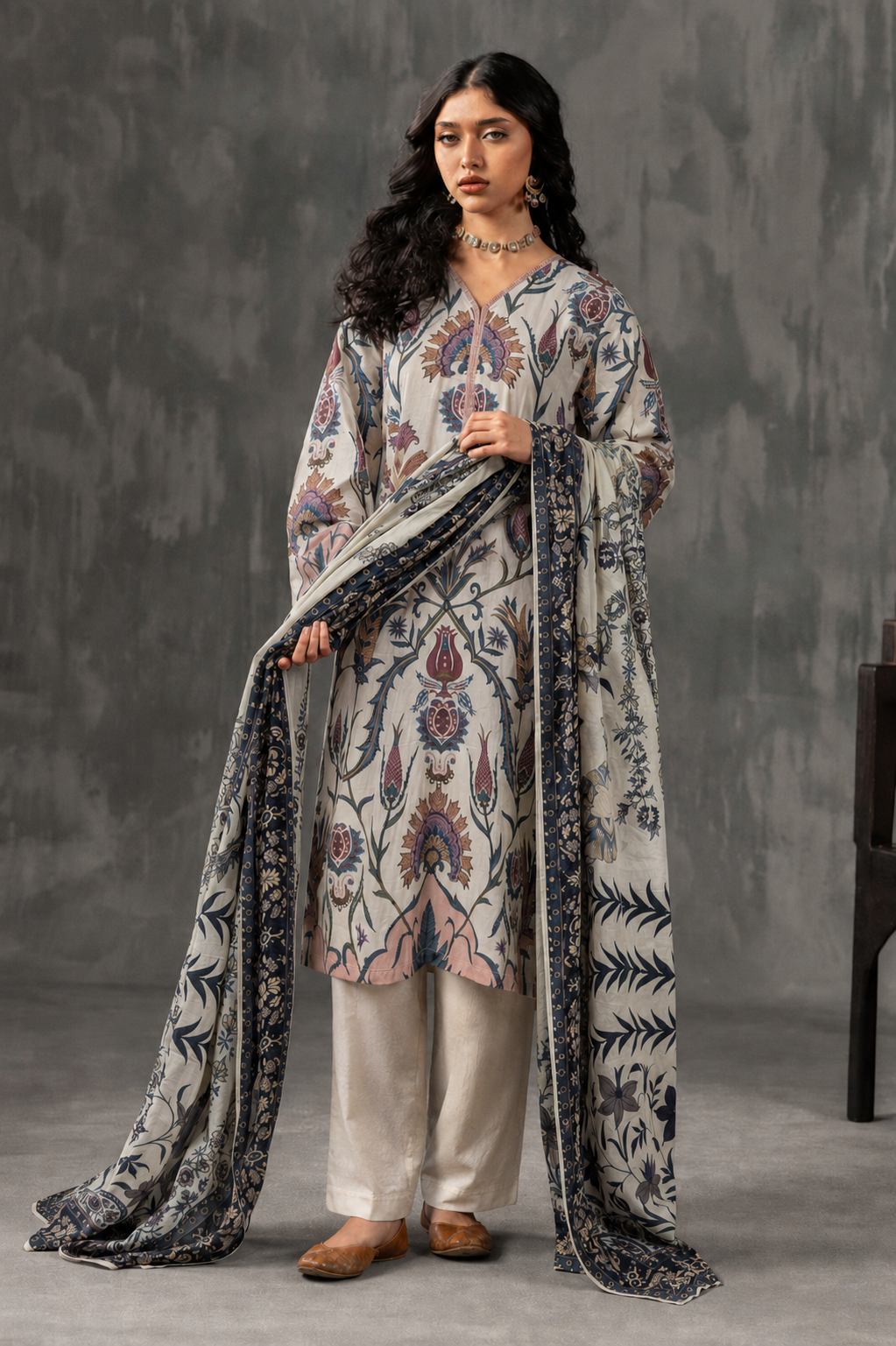 Basic Printed Lawn 3-Pieces Stitched
