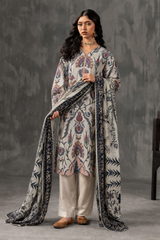 Basic Printed Lawn 3-Pieces Stitched