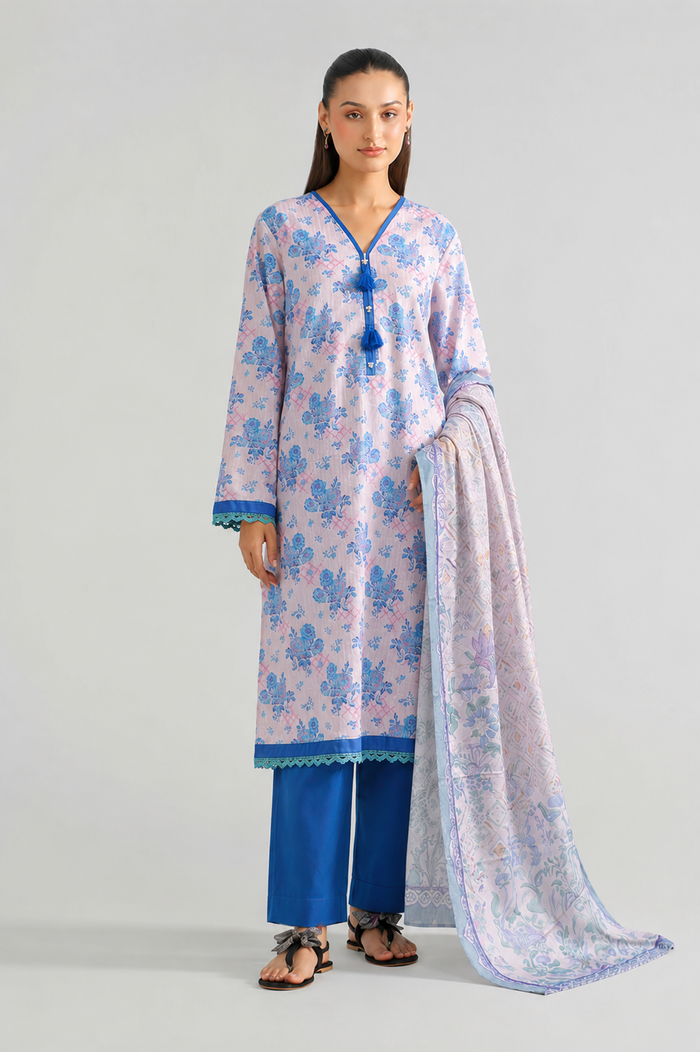 Basic Printed Lawn 3-Pieces Stitched