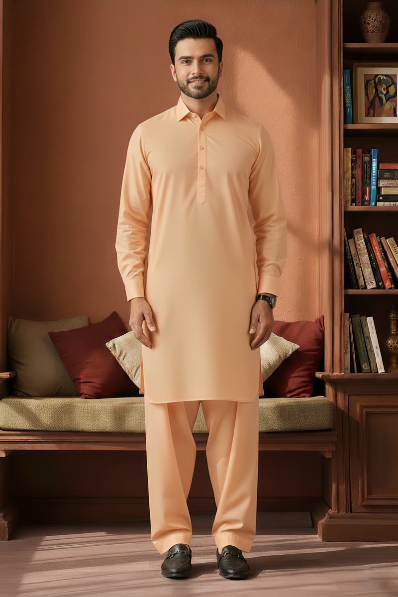 Refersh-Beige Kameez Shalwar