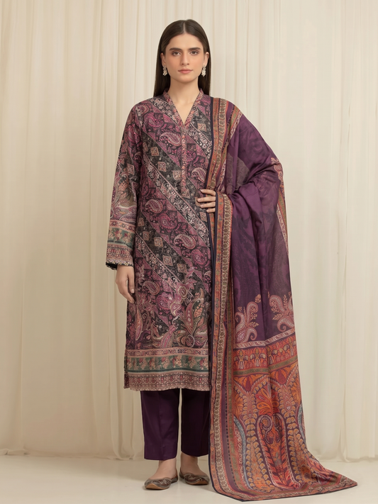 Basic Printed Lawn 3-Pieces Stitched