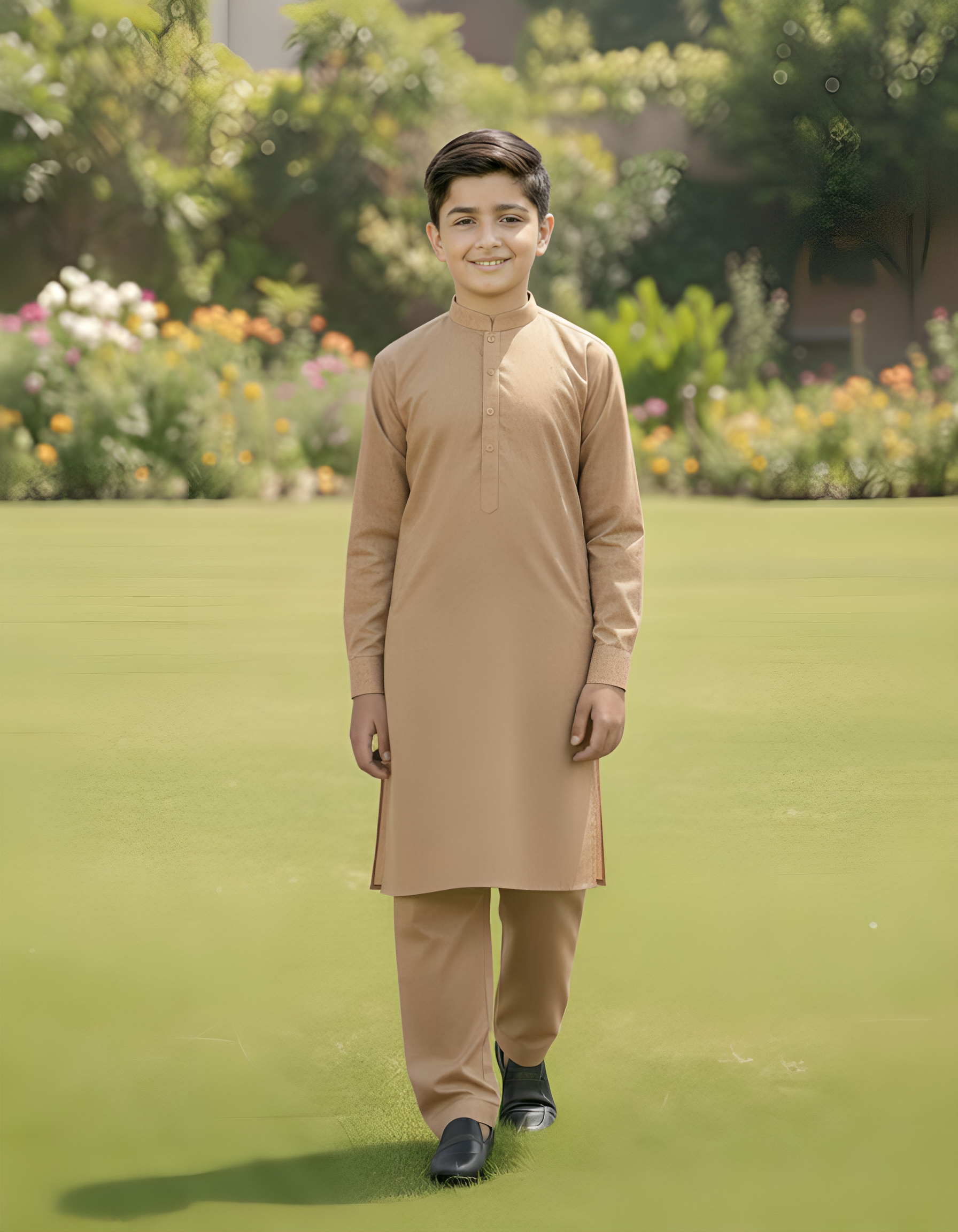 Comfort - Boy Light Brown Kameez Shalwar