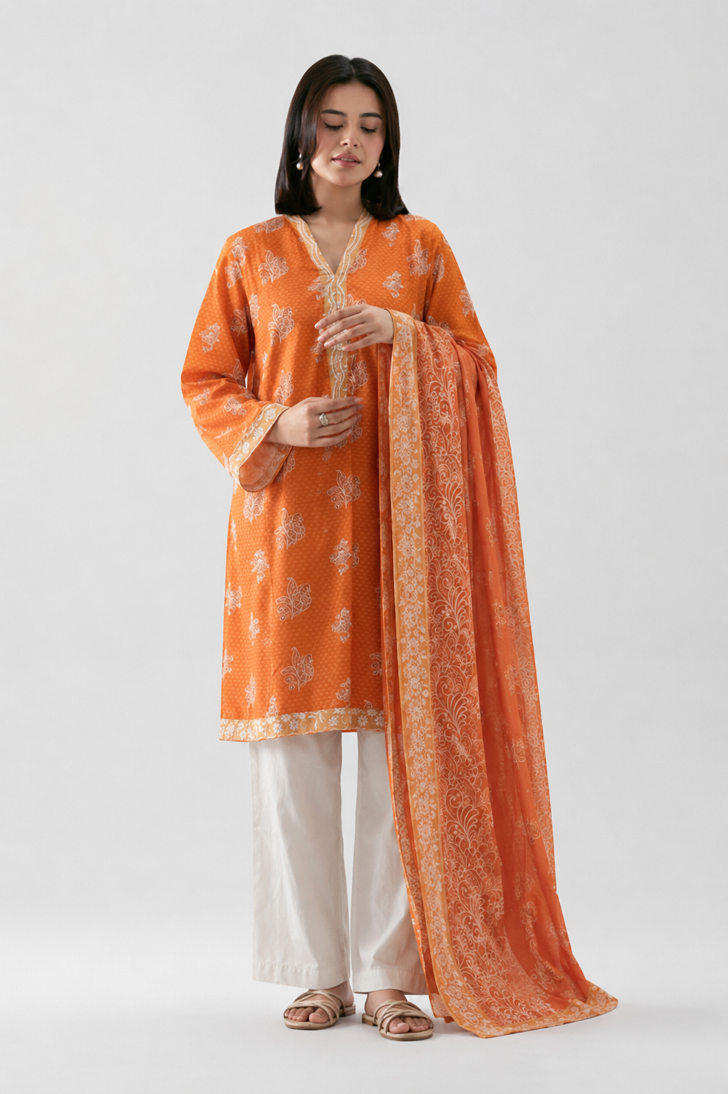 Basic Printed Lawn 3-Pieces Stitched