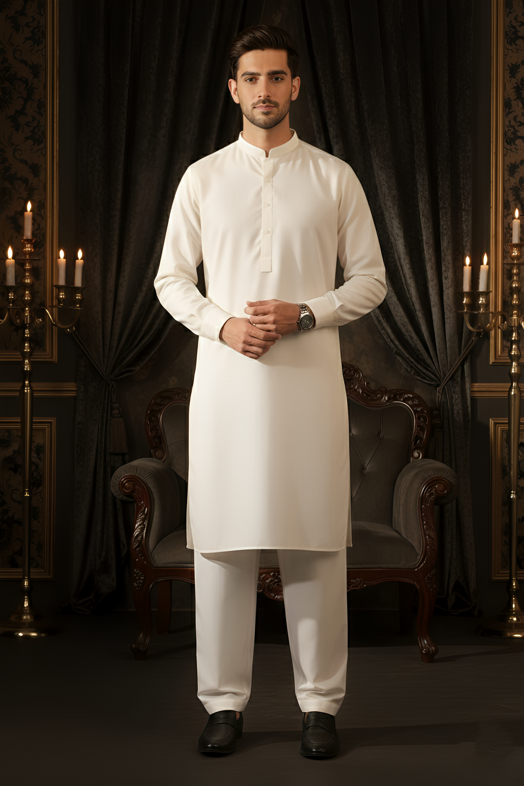 China Boski- Off White Kameez Shalwar