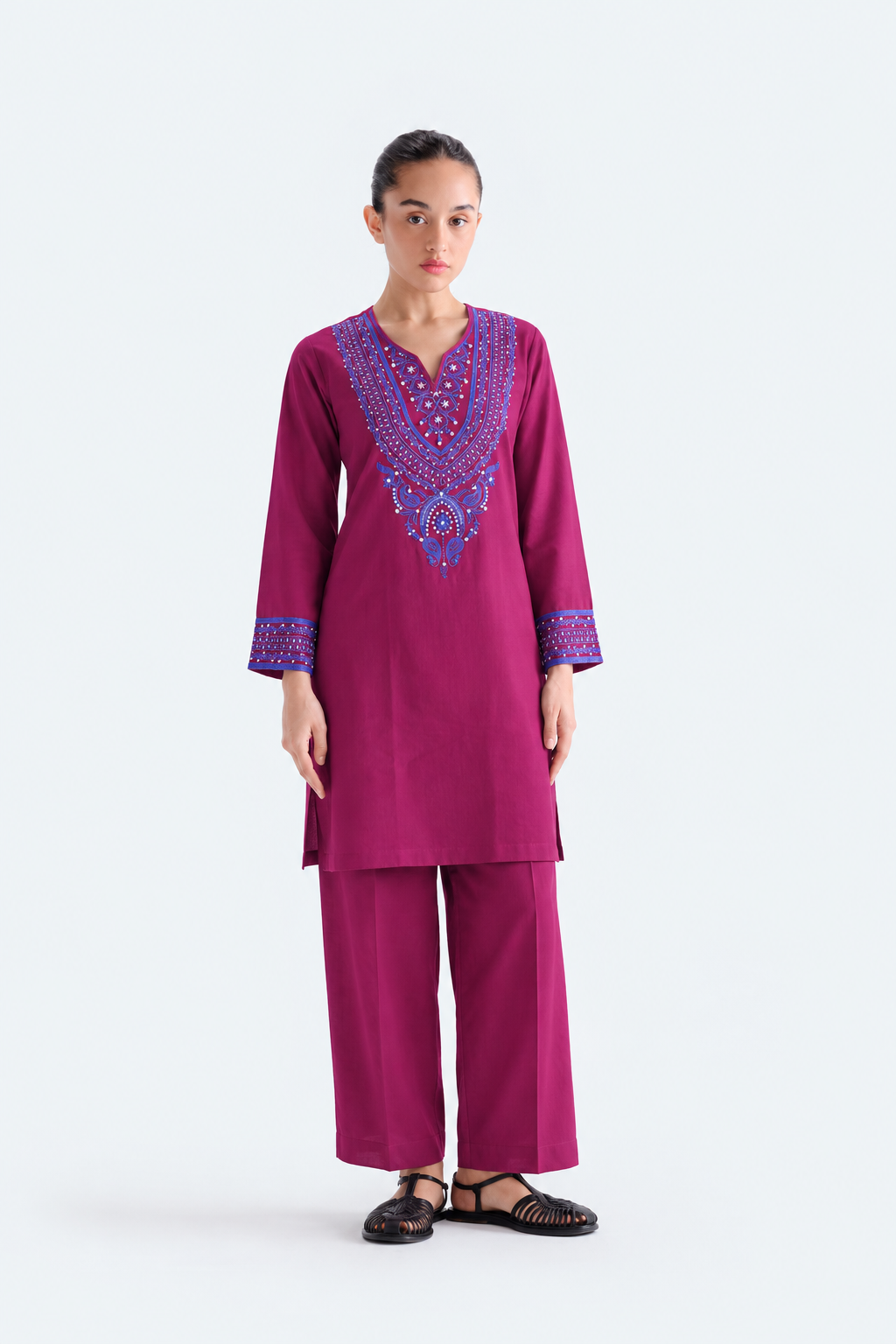 Embroidered Khaddar 2PC Stitched Suit