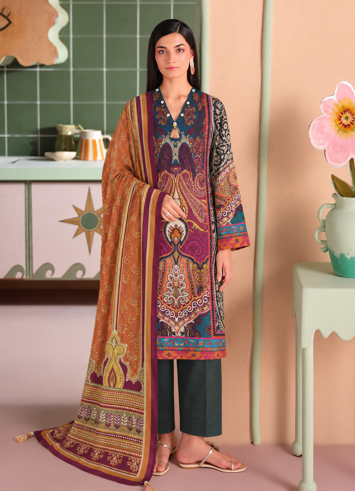 Khaddar Multi Printed 3-Piece Stitched Suit