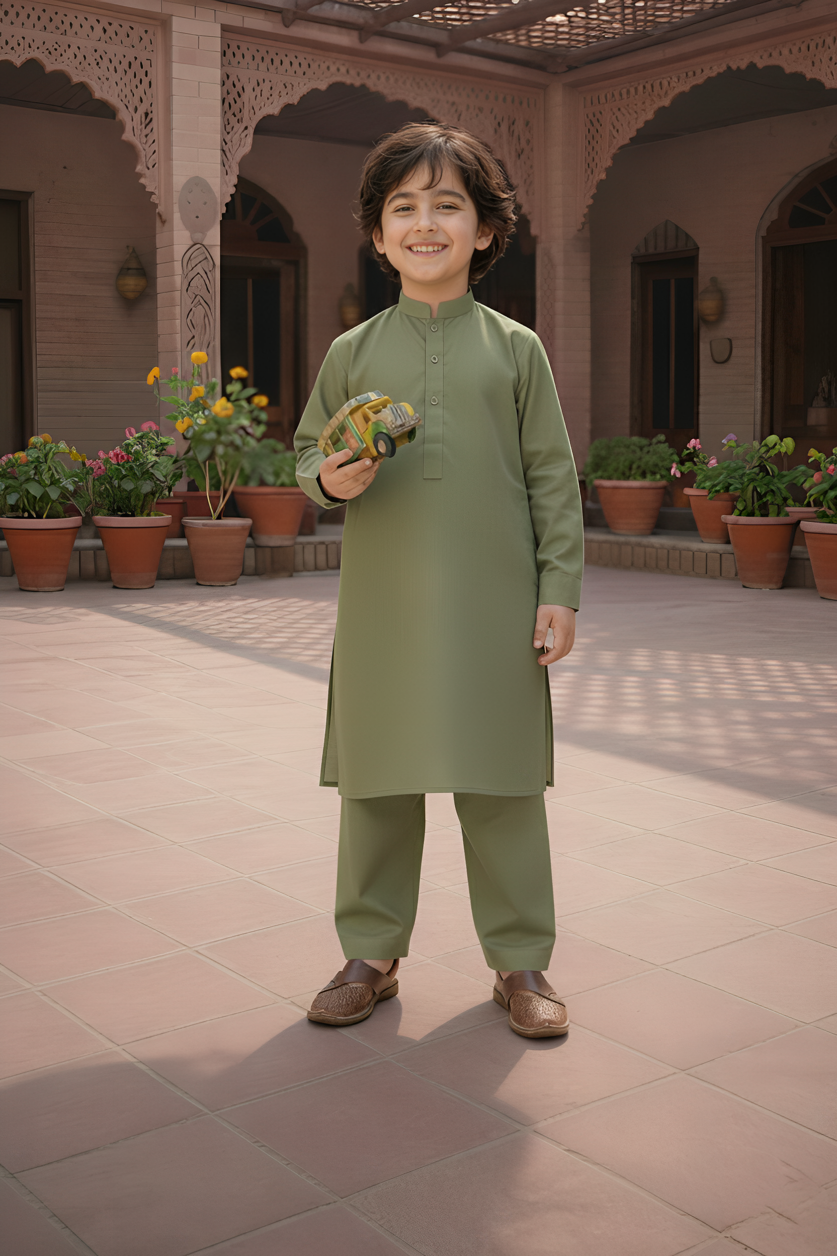 Crystal Star - Boy Green Kameez Shalwar