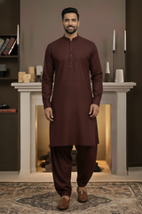 Vintage-Dark Mahroon Kameez Shalwar