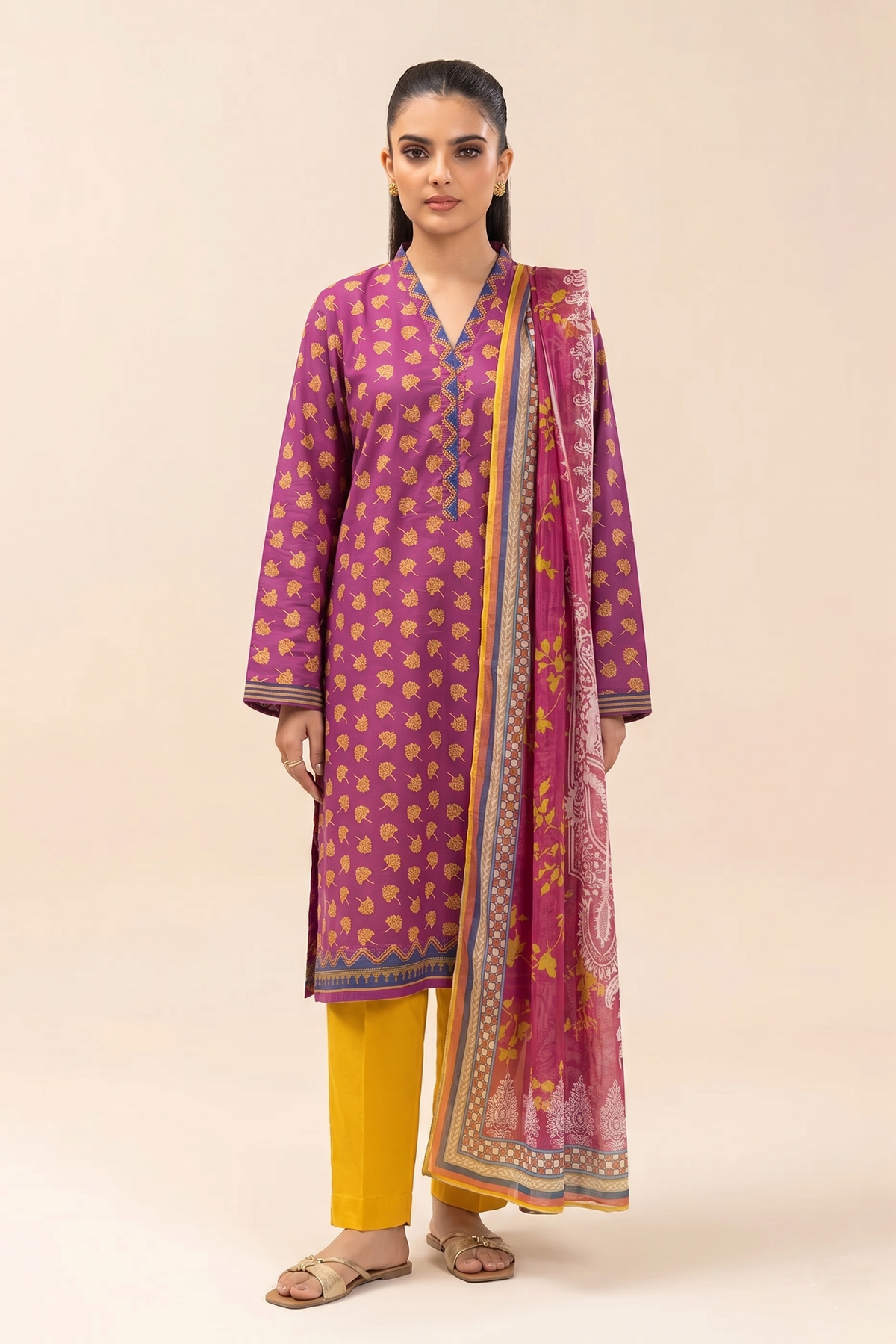 Basic Printed Lawn 3-Pieces Stitched