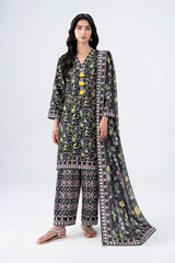 Floral Printed Khaddar 3PC Stitched Suit