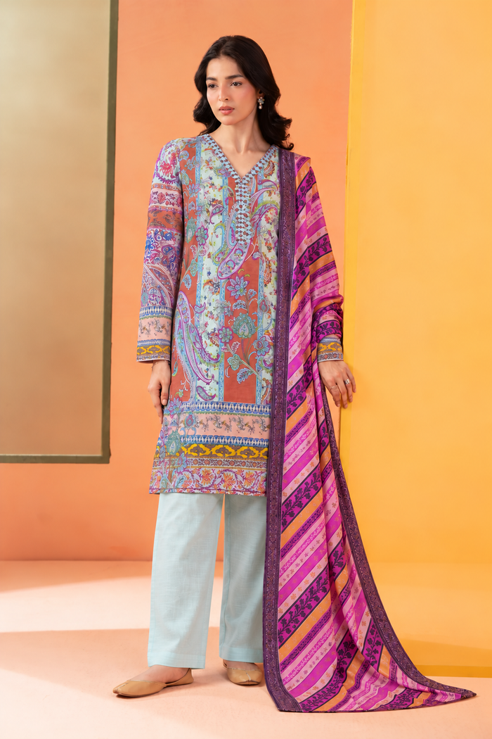 Khaddar Multi Printed 3-Piece Stitched Suit