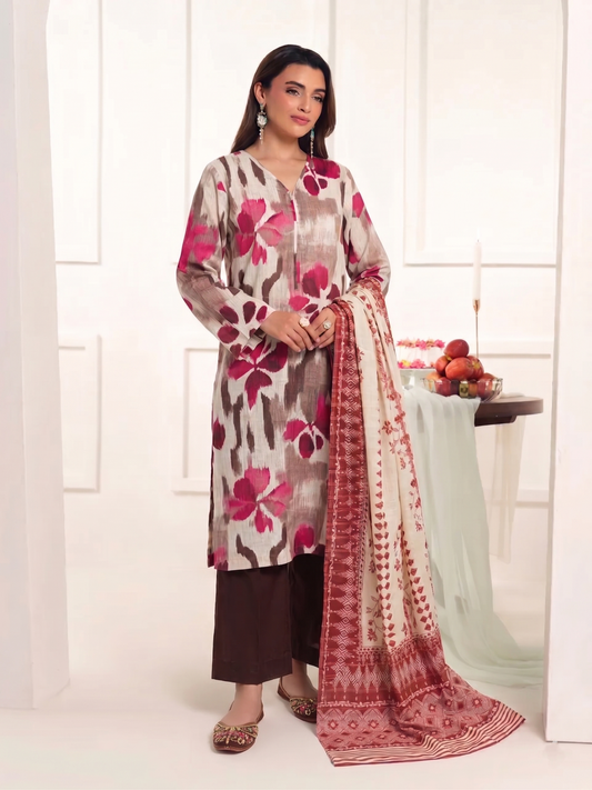 Basic Printed Lawn 3-Pieces Stitched