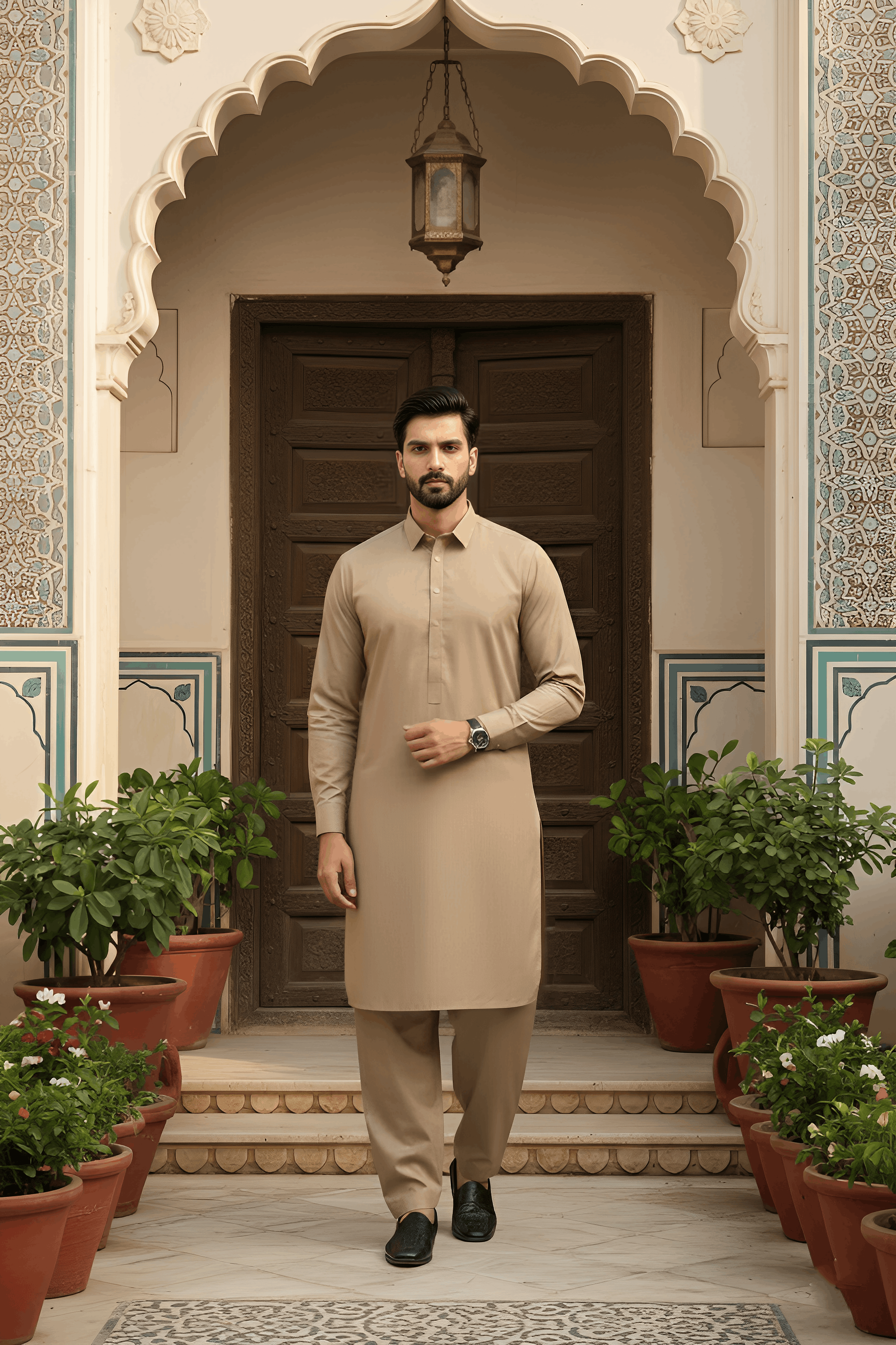 Dream Style- Brown Kameez Shalwar