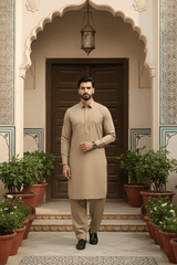 Dream Style- Brown Kameez Shalwar