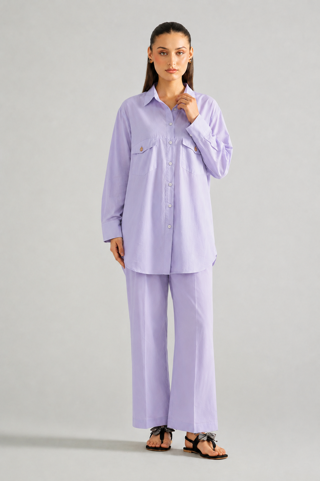 Lavender Co-Ord Shirt & Trouser Set
