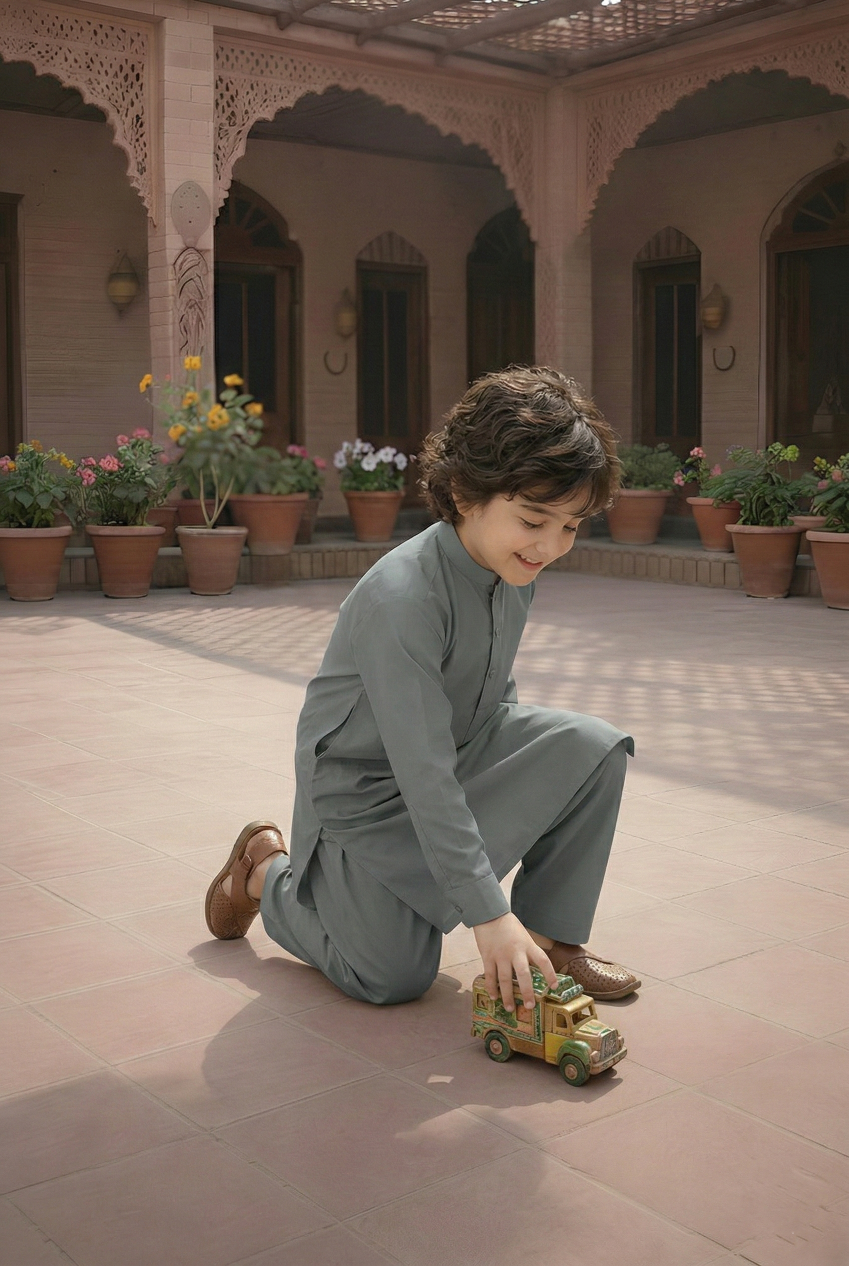 Crystal Star - Boy Ash Grey Kameez Shalwar