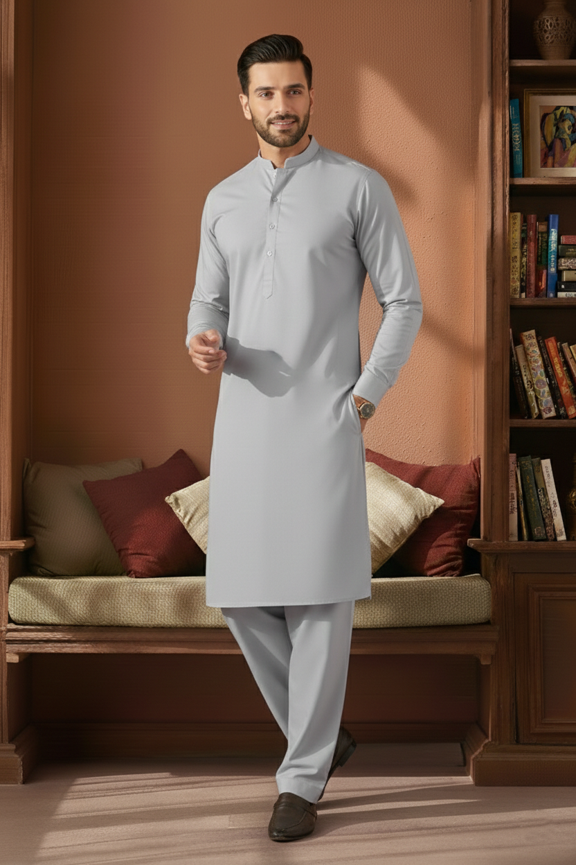 Refersh-Ash GreyKameez Shalwar