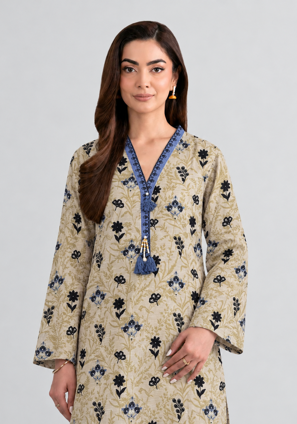 Printed Khaddar 3PC Stitched Suit