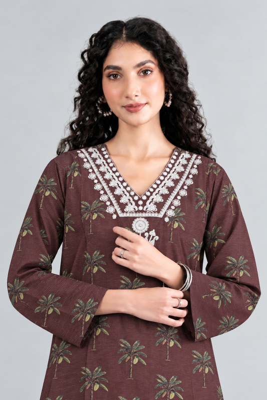 Embroidered Khaddar 3PC Stitched Suit
